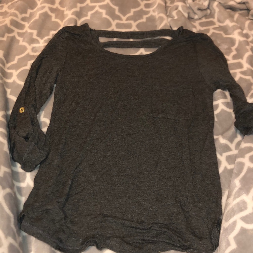 long  sleeve shirt with an open back